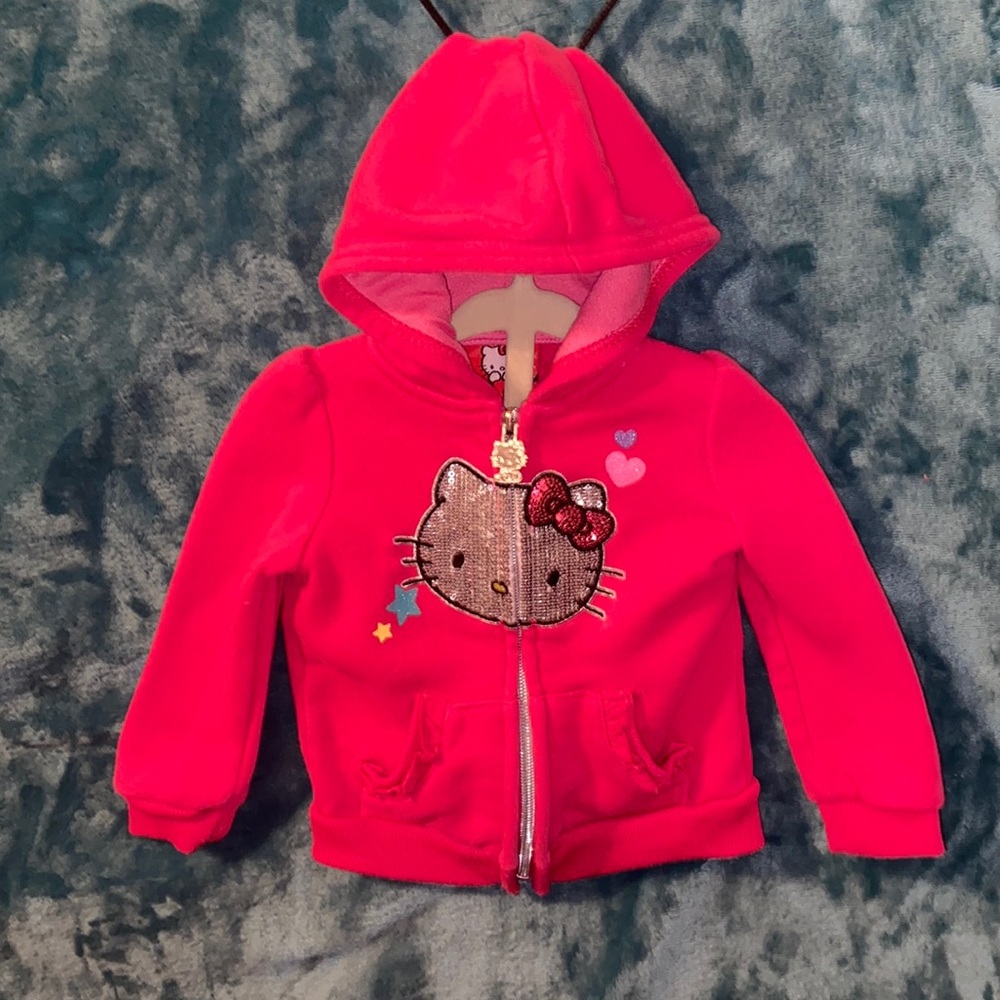 BUNDLE DISCOUNTS! size 6-9mo | Hello Kitty by Sanrio zip up Hoodie Girls Sequin